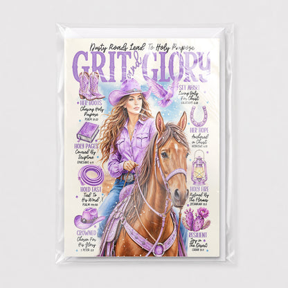Western • Grit & Glory • Scripture Prompt • Christian  Fine Art Greeting Card