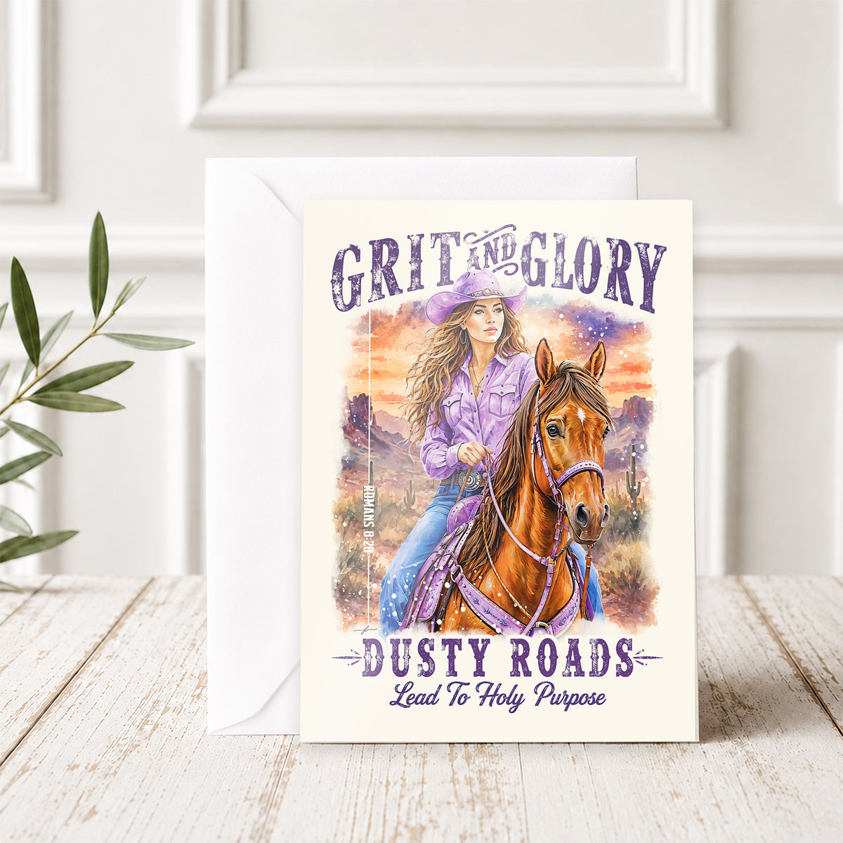 Western • Grit & Glory • Christian  Fine Art Greeting Card