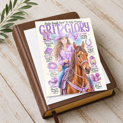 Western • Grit & Glory • Scripture Prompt • Christian  Fine Art Greeting Card