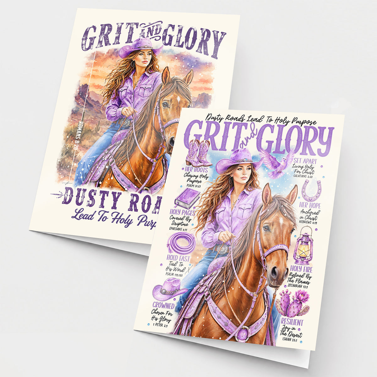 Western • Grit & Glory • Christian  Fine Art Greeting Card Set