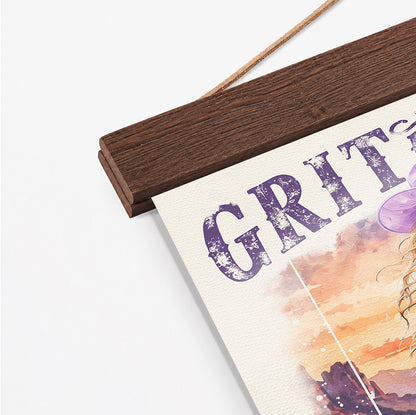 Western • Grit & Glory • Scripture Prompt • Christian Poster with Hangers