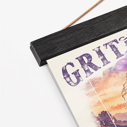 Western • Grit & Glory • Scripture Prompt • Christian Poster with Hangers