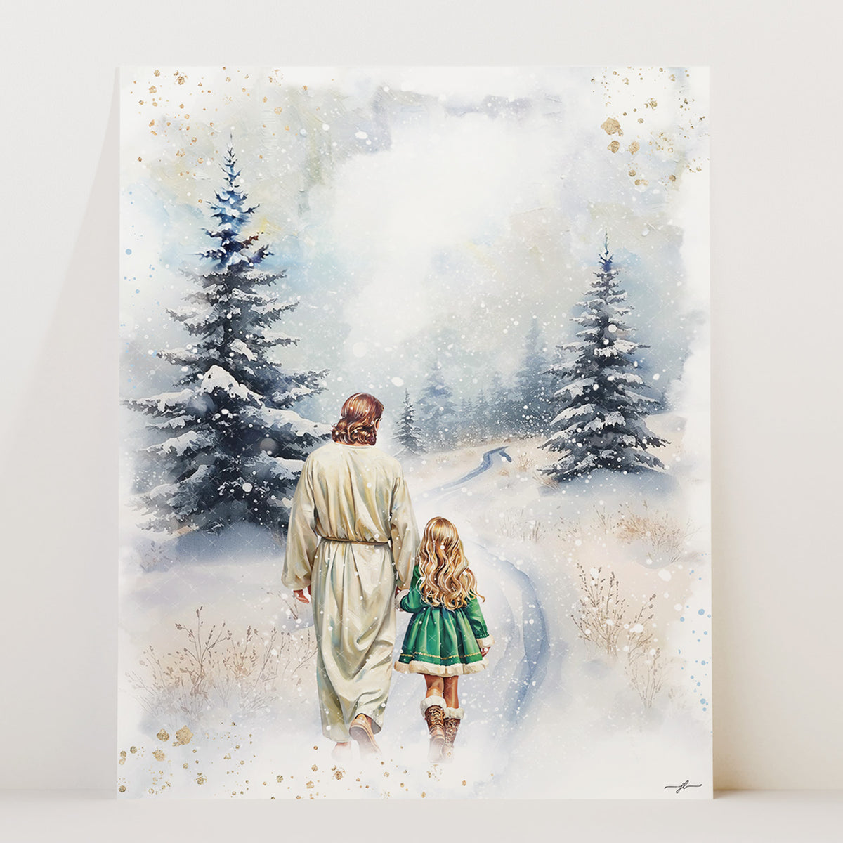 Winter Grace, Giclée Art Print, Christmas Framed Wall Art