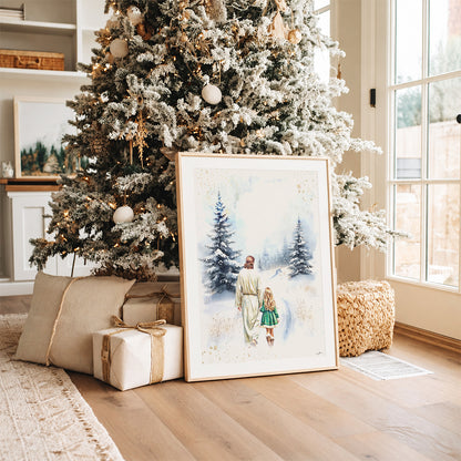 Winter Grace, Giclée Art Print, Christmas Framed Wall Art