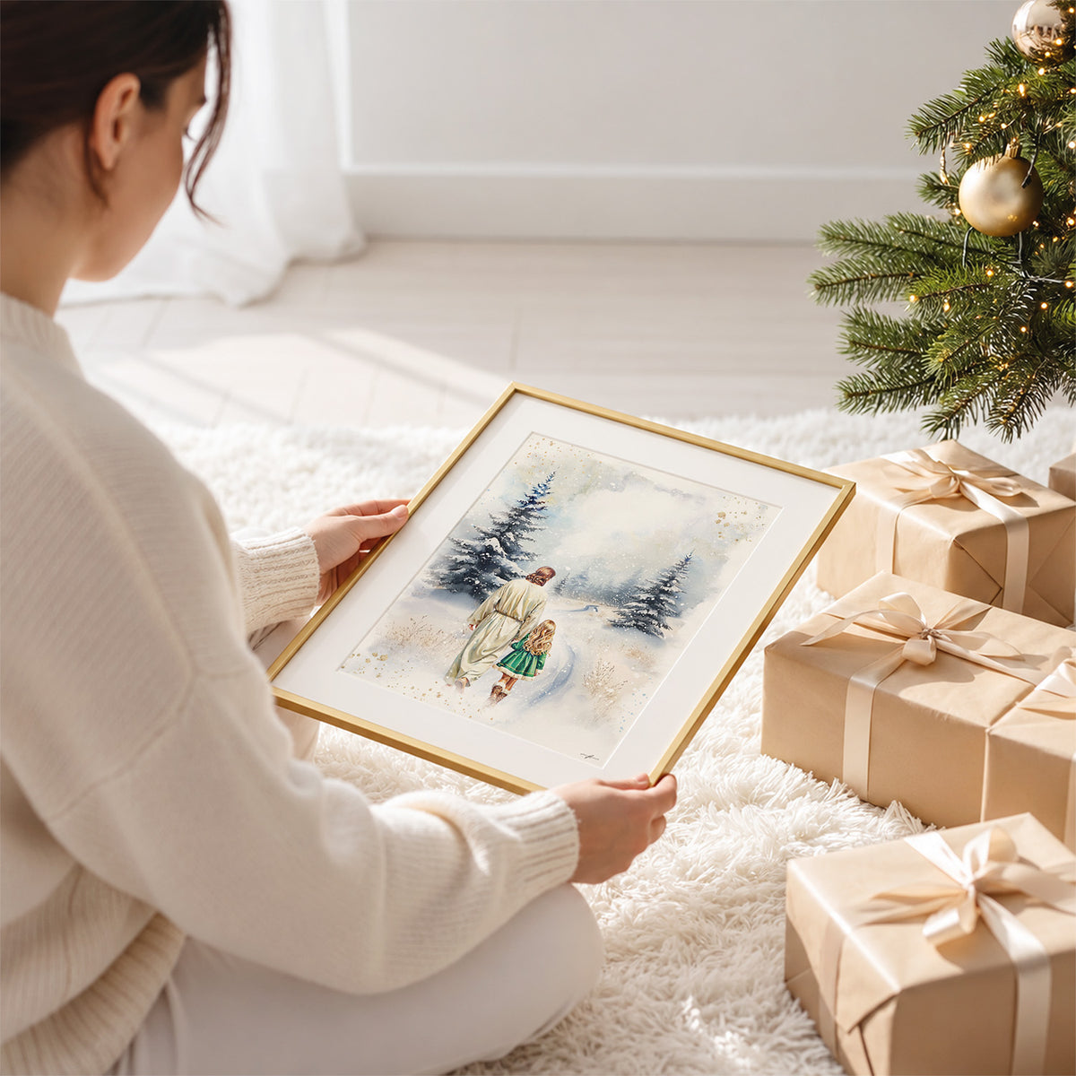 Winter Grace, Giclée Art Print, Christmas Framed Wall Art