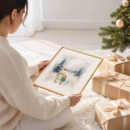 Winter Grace, Giclée Art Print, Christmas Framed Wall Art