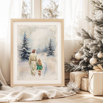 Winter Grace, Giclée Art Print, Christmas Framed Wall Art