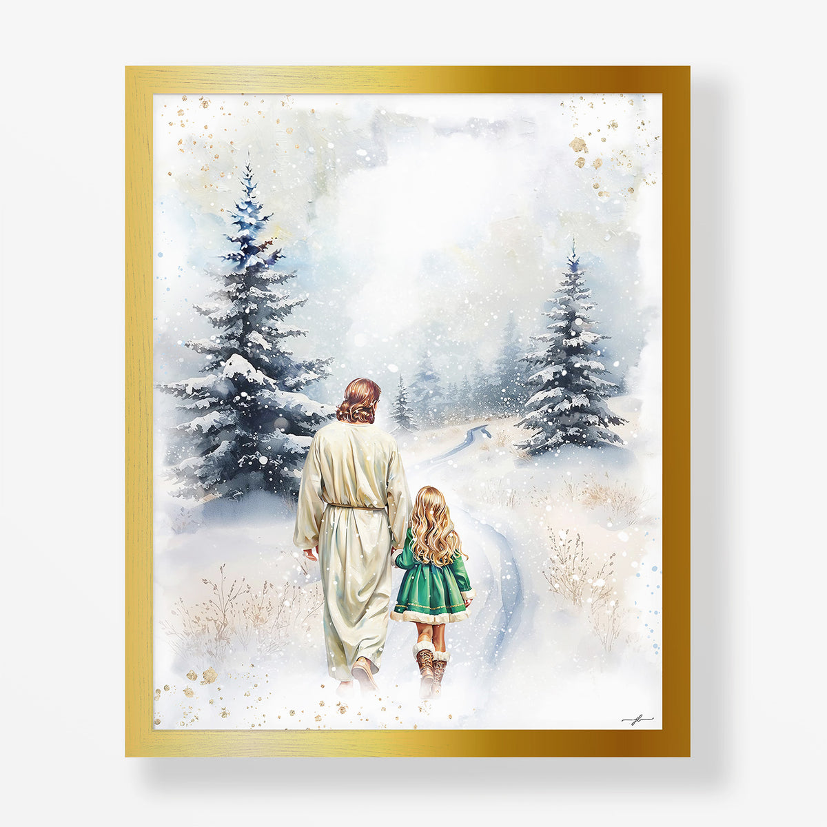 Winter Grace, Giclée Art Print, Christmas Framed Wall Art