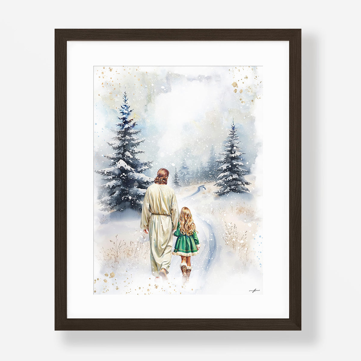 Winter Grace, Giclée Art Print, Christmas Framed Wall Art