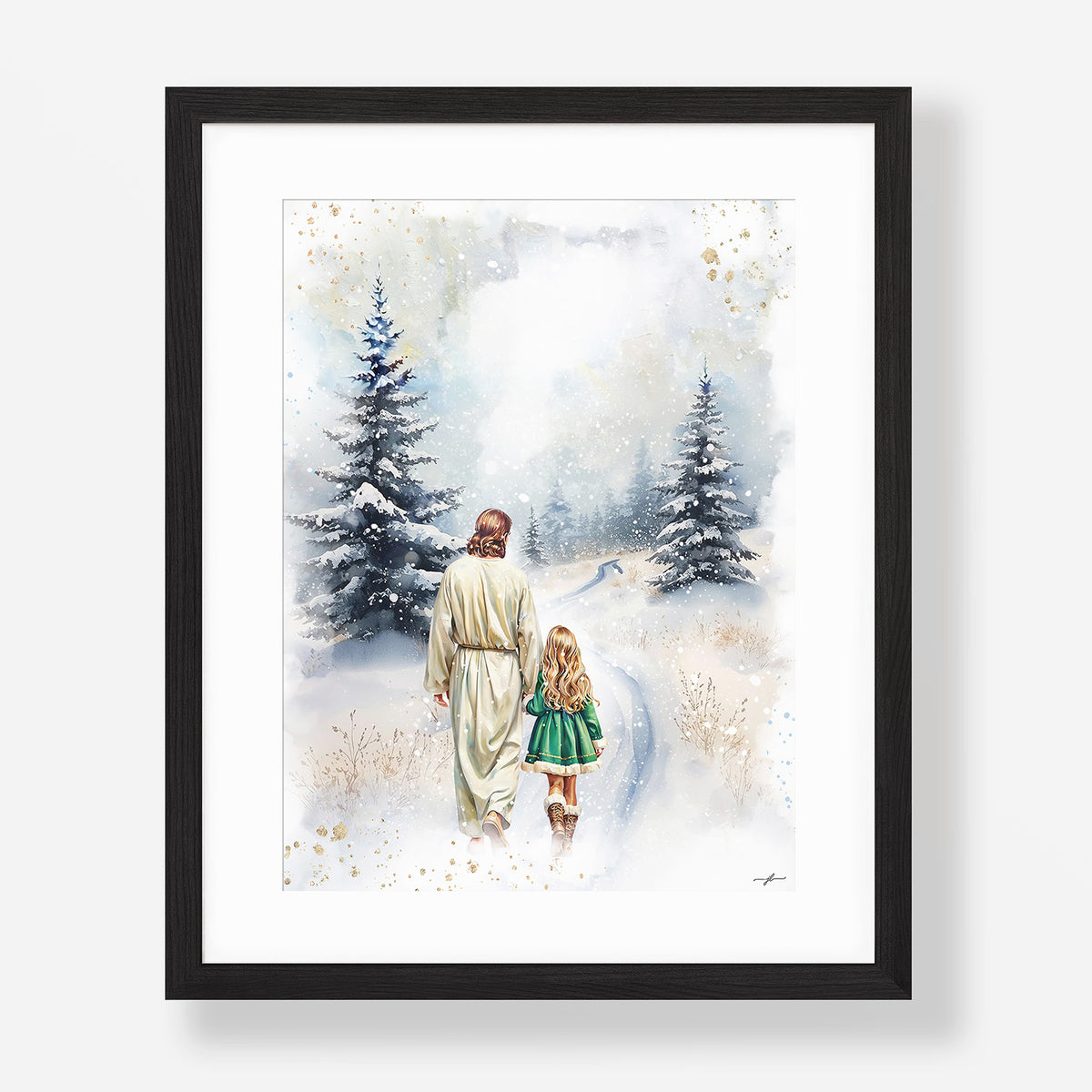 Winter Grace, Giclée Art Print, Christmas Framed Wall Art