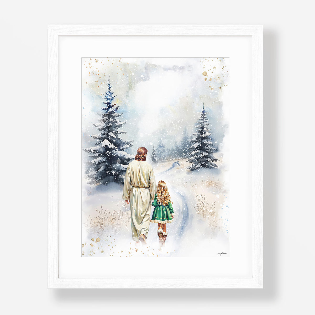 Winter Grace, Giclée Art Print, Christmas Framed Wall Art