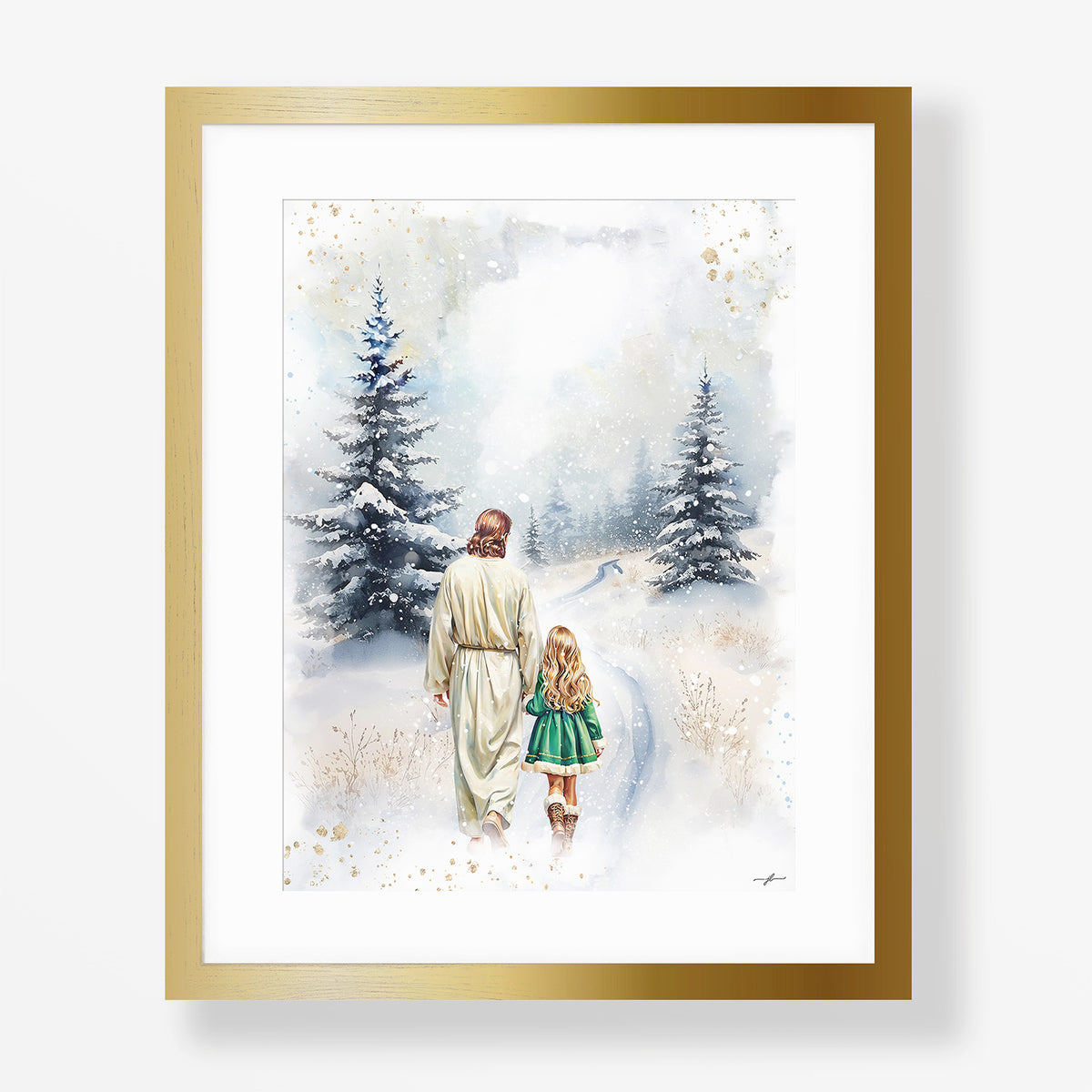Winter Grace, Giclée Art Print, Christmas Framed Wall Art
