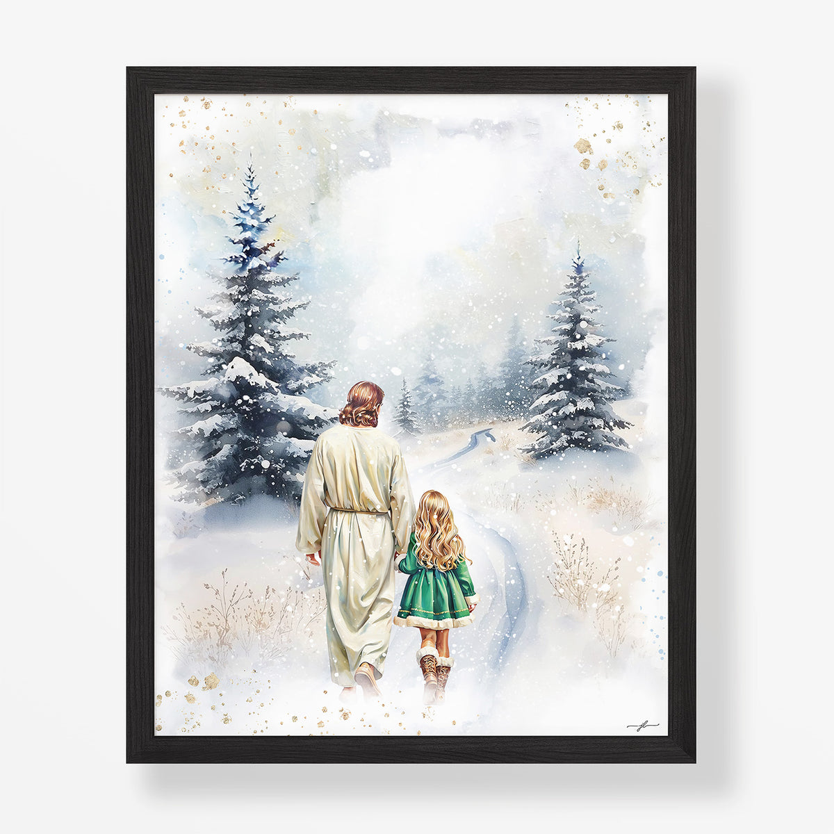 Winter Grace, Giclée Art Print, Christmas Framed Wall Art